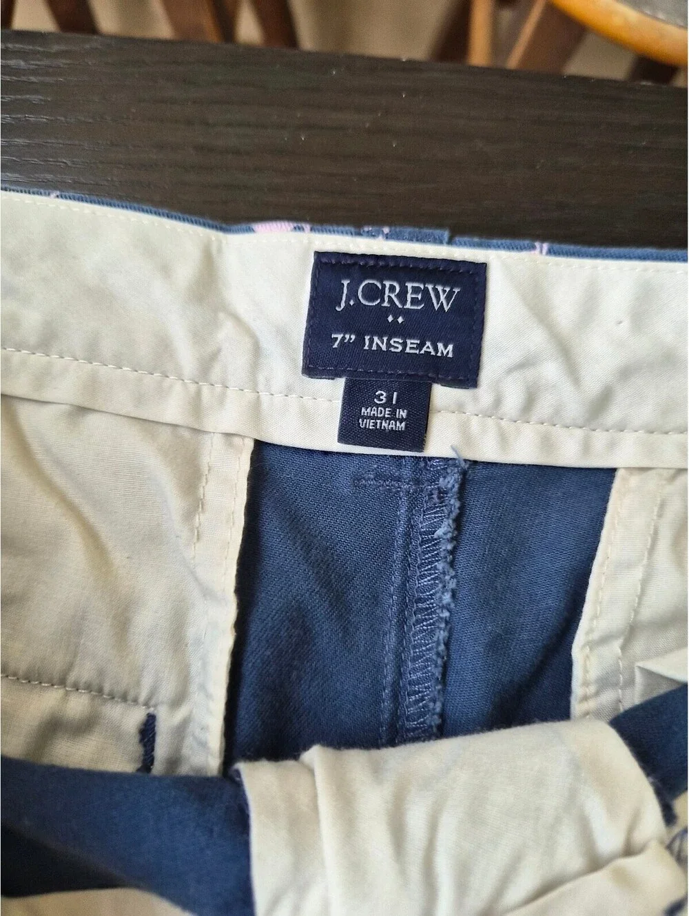 J.Crew Men’s 7” Inseam Flamingo Print Chino Shorts Blue Pink Size 31